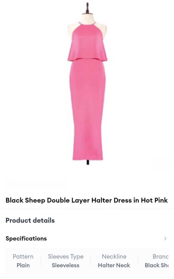 Pink halter top maxi dress (Category: Dresses) located in Mandaluyong City. Submitted by elizadoolittl (Listing ID 1434636830, Image 2). Description: Pink maxi dress with halter top Used only once.