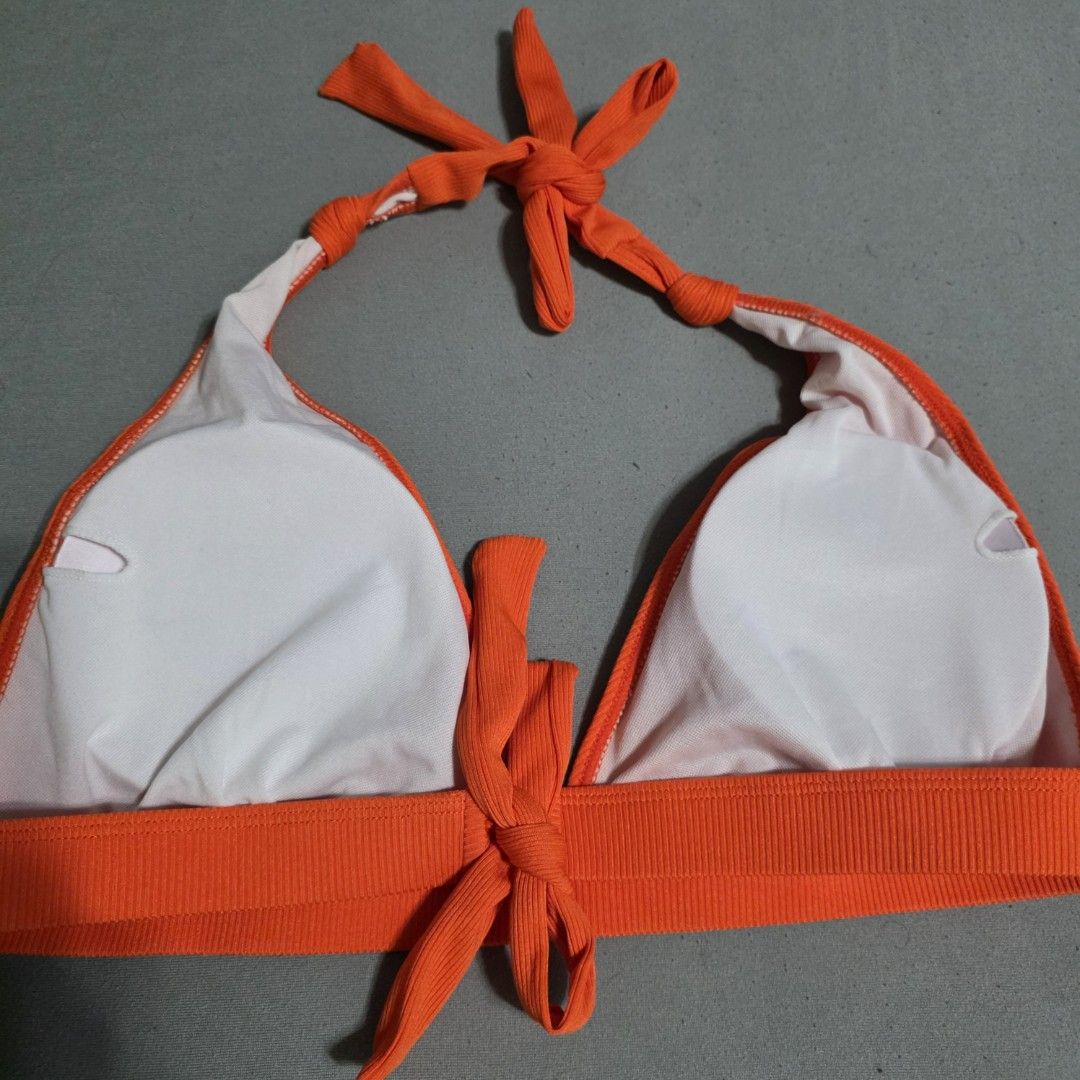 Plus Size Orange Bikini Top (Category: Bikinis & Swimsuits) located in Manila. Submitted by plussizedpixie (Listing ID 1434747925, Image 2). Description: - Bright orange bikini halter top.
