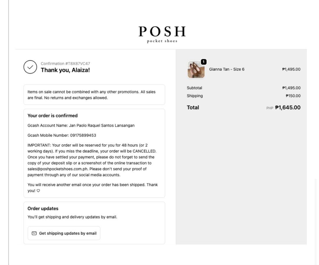 PoshPocket Shoes Gianna Tan Size 6 (Category: Flats & Sandals) located in Rizal. Submitted by littlegirl29 (Listing ID 1434614056, Image 2). Description: Bought it last warehouse sale. Unfortunately its small sakin Size 6. .