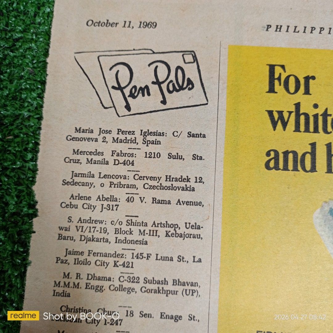 PRO Double Duty Toothbrush - Vintage (Category: Oral Care) located in Polangui. Submitted by jumyrace2 (Listing ID 1434607852, Image 2). Description: - Vintage PRO Double Duty toothbrush advertisement. - From the Philippines Free Press, October 11, 1969. - Features "highest quality toothbrush for the whole family." - Available in 6 vibrant colors. - Firm blue bristles for effective teeth cleaning. - Gentle white bristles to protect gums..
