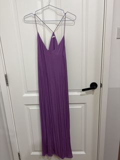 open lace back dress OYSHO. Vestido largo morado T.l  Hibuy market