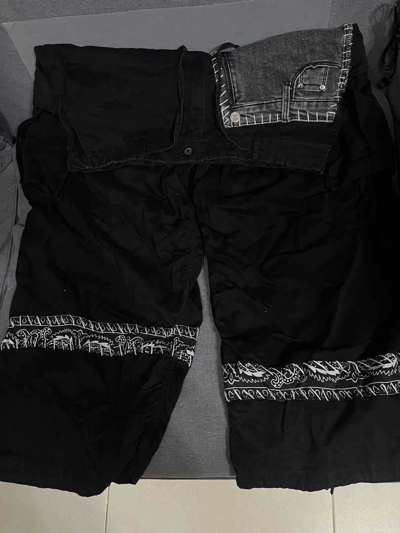 PUSH CREATE Patchwork Cargo Pants （分類：長褲）位於 Hong Kong。 由 babayagar 提交（商品編號 1434759026，圖片 5）。簡介： 原價$1000 Free size。