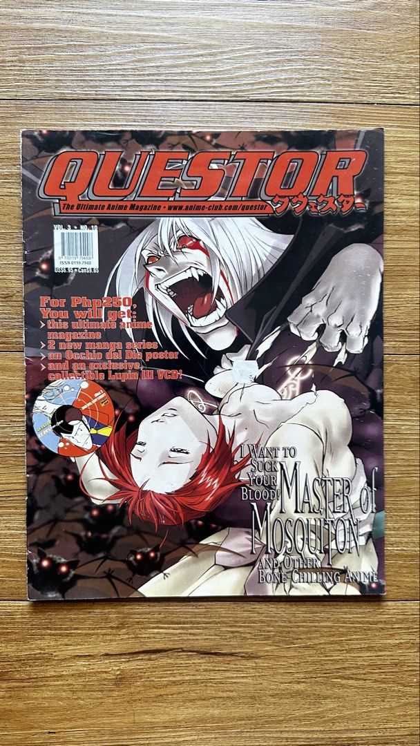 Questor Magazine (Vol 3 No 10) (Category: Magazines) located in Paranaque City. Submitted by safedolphin.dc2bd2 (Listing ID 1434640359, Image 1). Description: - Vintage Questor Magazine - Vol 3 No 10 (Master of Mosquiton) - Magazine still looks good - Lupin VCD no longer included - From personal collection - WYSIWYG - Kindly manage your expectations MOP: GCash, BDO MOD: Grab, Lalamove, Flash Express (if outside Metro Manila) Meet-ups: SM Bicutan 