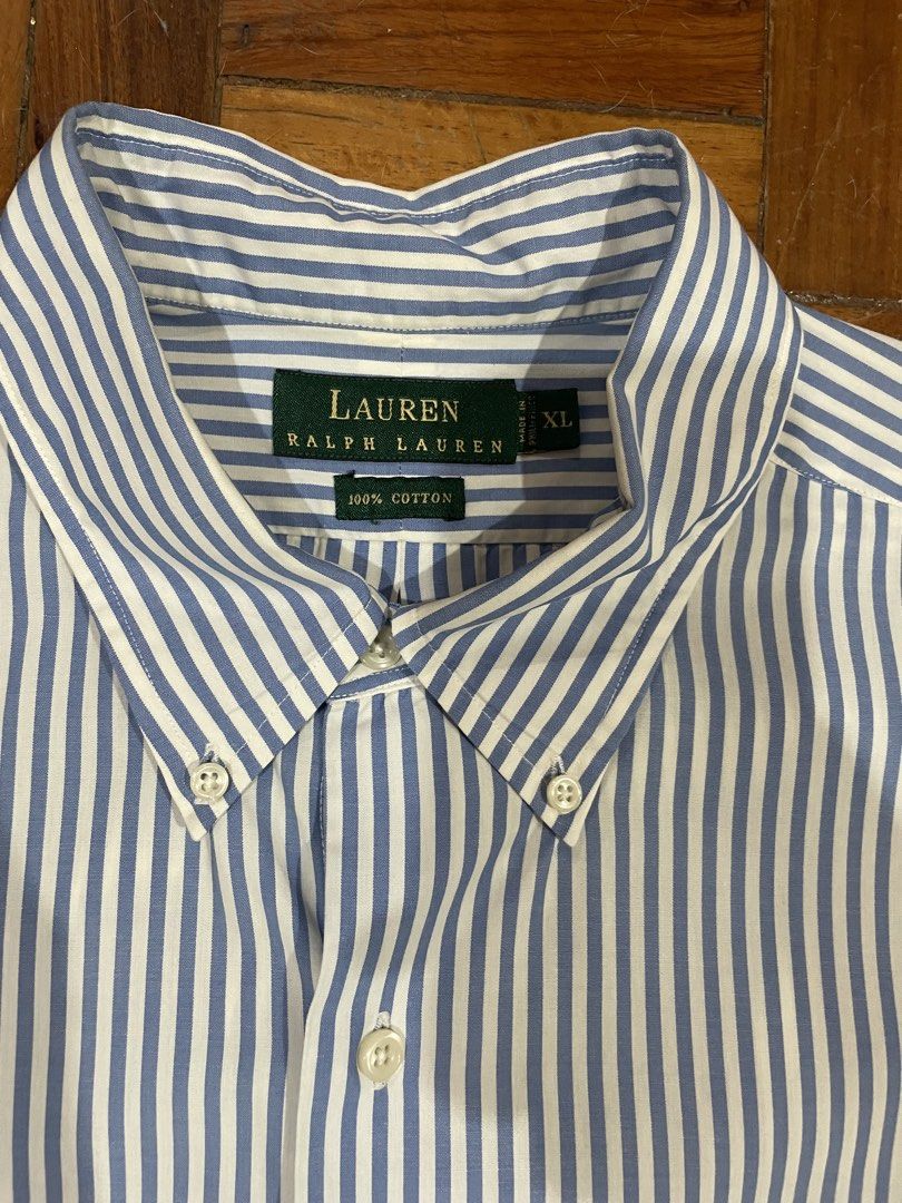 Ralph Lauren Striped Polo (Category: Tshirts & Polo Shirts ) located in Quezon City. Submitted by declutter.studios (Listing ID 1434656738, Image 2). Description: WIDTH (PIT TO PIT): 24.5 LENGTH: 32 back: 33 MINE - ₱1000 ✨ NOTES: PRISTINE CONDITION ⚠️ FLAWS: NONE 🚛 ADDITIONAL SHIPPING FEE 📩 MESSAGE ME FOR MORE DETAILS OR INQUIRIES!.