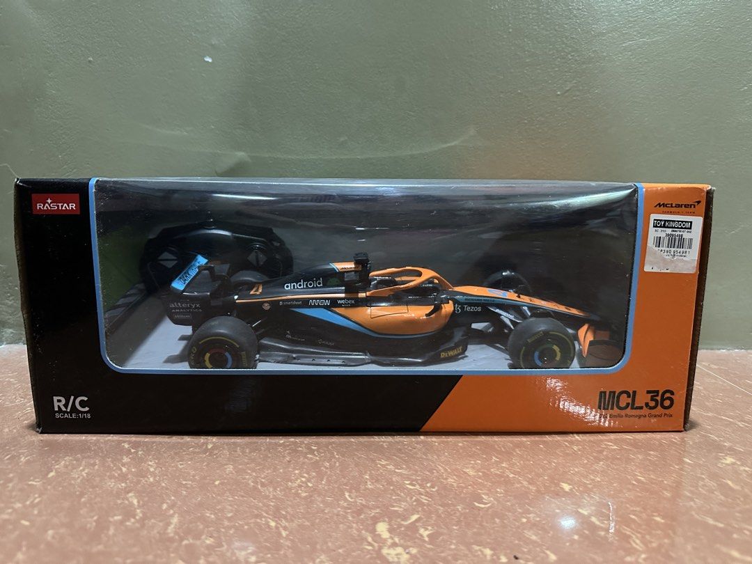 Rastar F1 RC Cars (Category: Vehicle & Diecast Models) located in Iloilo. Submitted by denielle.anne_67 (Listing ID 1434619951, Image 2). Description: ‼️For sale ‼️ Rastar RC Formula 1 cars 🧡MCL 36 McLaren 2022 Emilia Romagnia Grand Prix Lando Norris F1 Car Scale: 1/18 ₱1,300 ❤️F1 75 Ferrari Charles Leclerc F1 Car Scale: 1/18 ₱1,300 Loc: Iloilo City .