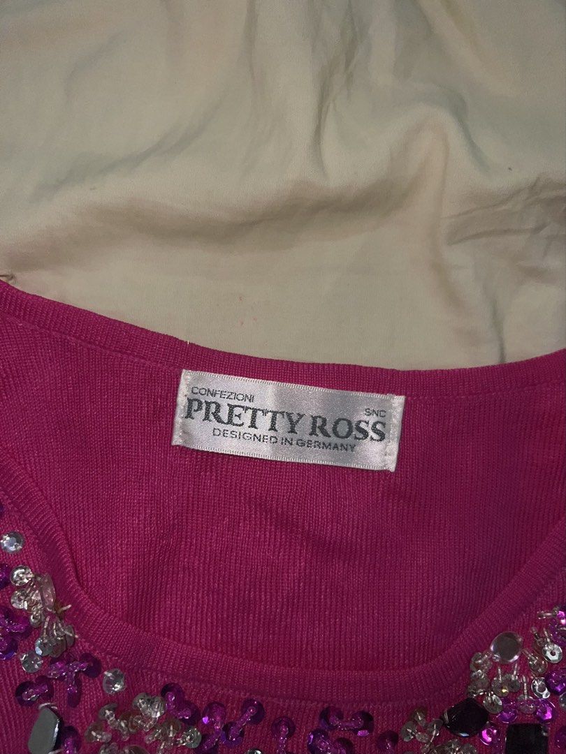 Sequined Embellished y2k Sleeveless Top (Category: Sleeveless) located in Manila. Submitted by alingmads (Listing ID 1434734128, Image 3). Description: - Pretty Ross sleeveless top - Vibrant pink color - Sparkling embellishments around neckline - Scoop neck - Fitted silhouette - Brand tag visible - Dress up or down.