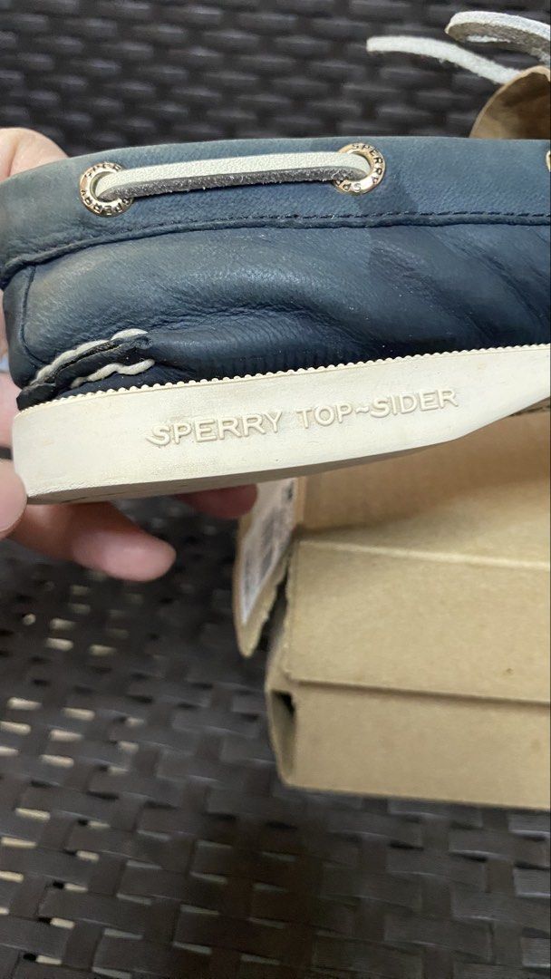 Sperry Top -Sider Shoes (Category: Loafers) located in Cavite. Submitted by JandyLou (Listing ID 1434660559, Image 3). Description: - Navy blue Sperry shoes with original box - White stitching - Like new condition - No issue - White sole with Sperry Top-Sider logo - Size: US 5.5 M (Women's) / EUR 35.5 / 22.5 CM - Made in Indonesia - Includes original box - Bought Php 5,995 last year 2025 - Payment Methods: Payment first via Gcash Delivery Options