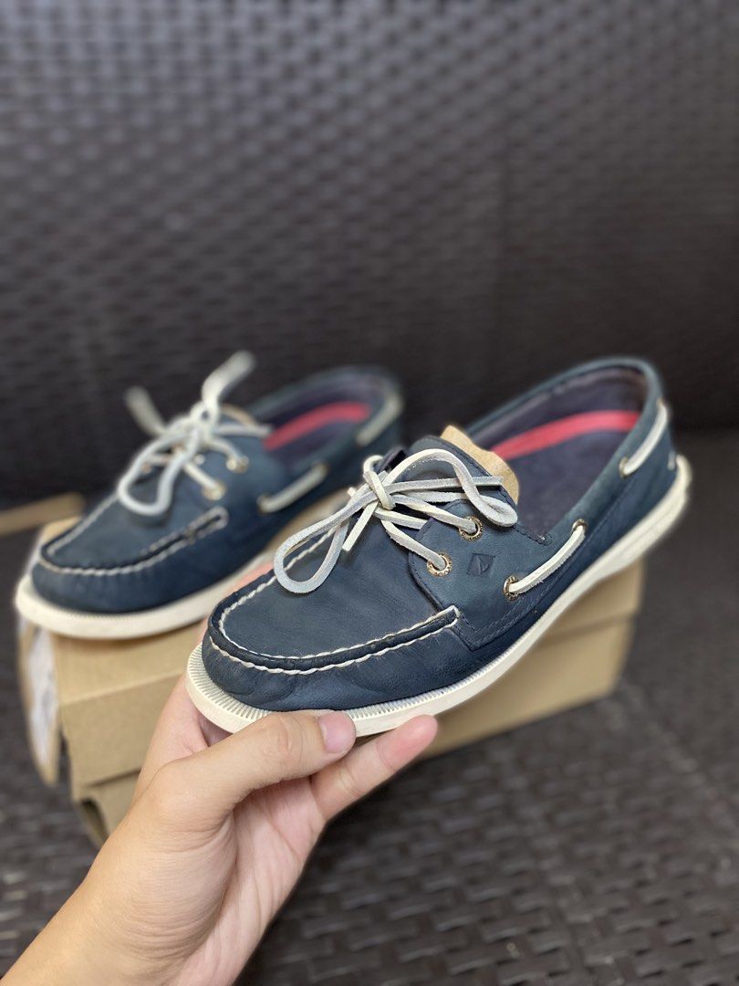Sperry Top -Sider Shoes (Category: Loafers) located in Cavite. Submitted by JandyLou (Listing ID 1434660559, Image 1). Description: - Navy blue Sperry shoes with original box - White stitching - Like new condition - No issue - White sole with Sperry Top-Sider logo - Size: US 5.5 M (Women's) / EUR 35.5 / 22.5 CM - Made in Indonesia - Includes original box - Bought Php 5,995 last year 2025 - Payment Methods: Payment first via Gcash Delivery Options