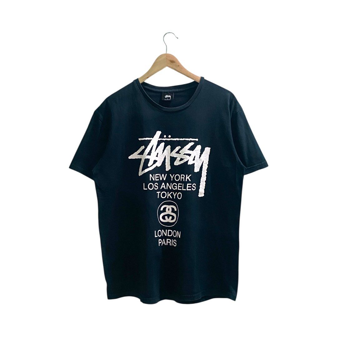Stussy World Tour Tee (Category: Tshirts & Polo Shirts ) located in Liliw. Submitted by phase.3 (Listing ID 1434789181, Image 1). Description: Stussy World Tour Tee Large 22x27.5 Excellent condition *Minimal hairline crackprint Mine Price: 999 Color may vary due to lighting. All trademarks, logos, and brand names are owned by their respective brands and are used for identification and descriptive purposes only. .