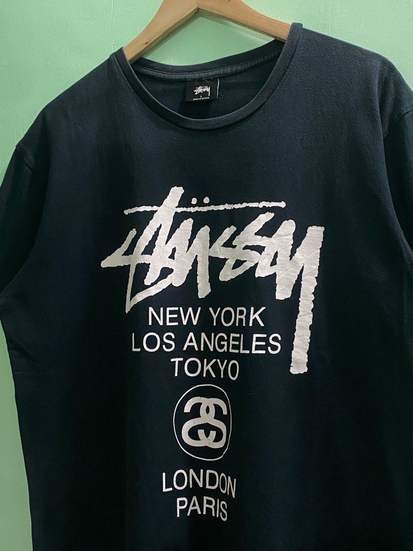 Stussy World Tour Tee (Category: Tshirts & Polo Shirts ) located in Liliw. Submitted by phase.3 (Listing ID 1434789181, Image 3). Description: Stussy World Tour Tee Large 22x27.5 Excellent condition *Minimal hairline crackprint Mine Price: 999 Color may vary due to lighting. All trademarks, logos, and brand names are owned by their respective brands and are used for identification and descriptive purposes only. .