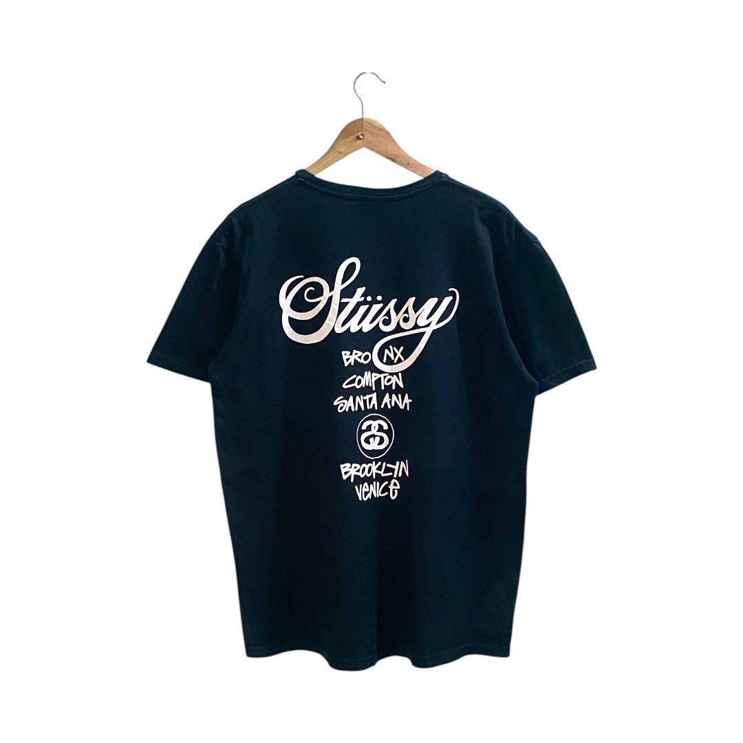 Stussy World Tour Tee (Category: Tshirts & Polo Shirts ) located in Liliw. Submitted by phase.3 (Listing ID 1434789181, Image 2). Description: Stussy World Tour Tee Large 22x27.5 Excellent condition *Minimal hairline crackprint Mine Price: 999 Color may vary due to lighting. All trademarks, logos, and brand names are owned by their respective brands and are used for identification and descriptive purposes only. .