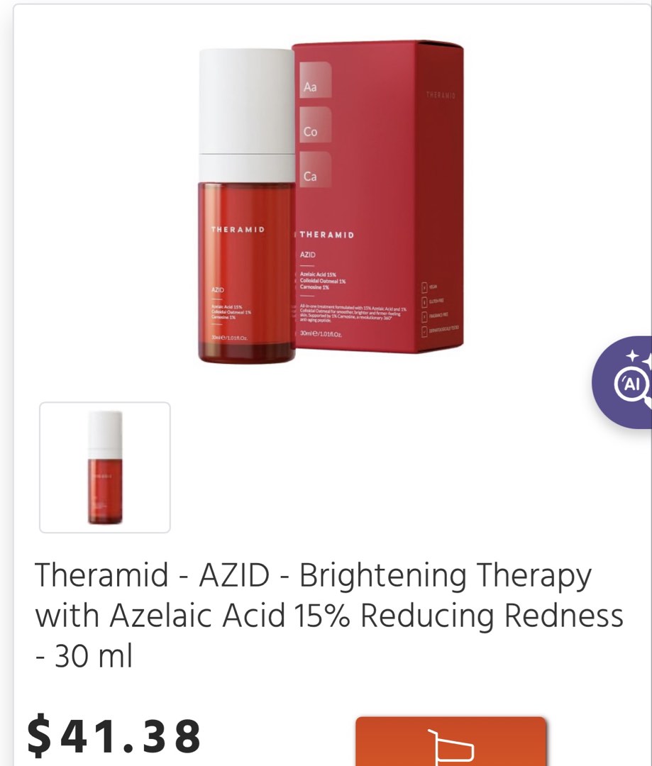 Theramid - AZID - Brightening Therapy with Azelaic Acid 15% Reducing ...