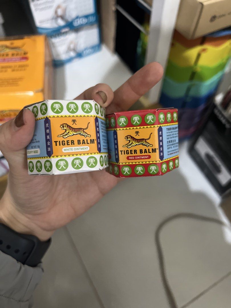 Tiger Balm White and Red Ointment (Category: Insect Repellents) located in Manila. Submitted by lolaessentials.ph (Listing ID 1434621215, Image 1). Description: - Tiger Balm ointment available in white and red variants - Both variants are for external use. - Helps soothe aches and pains and even mosquito bites and muscle pains.