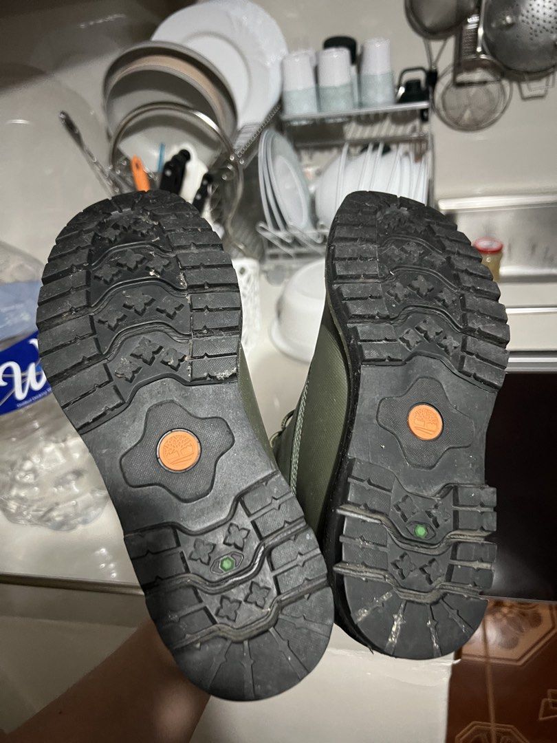 Timberland Green Boots (Category: Boots) located in Manila. Submitted by mark_decluttering (Listing ID 1434676096, Image 3). Description: - Green Timberland boots - Timberland logo on side and tongue - Green laces - Black collar - Black soles with Timberland logo Last price posted.