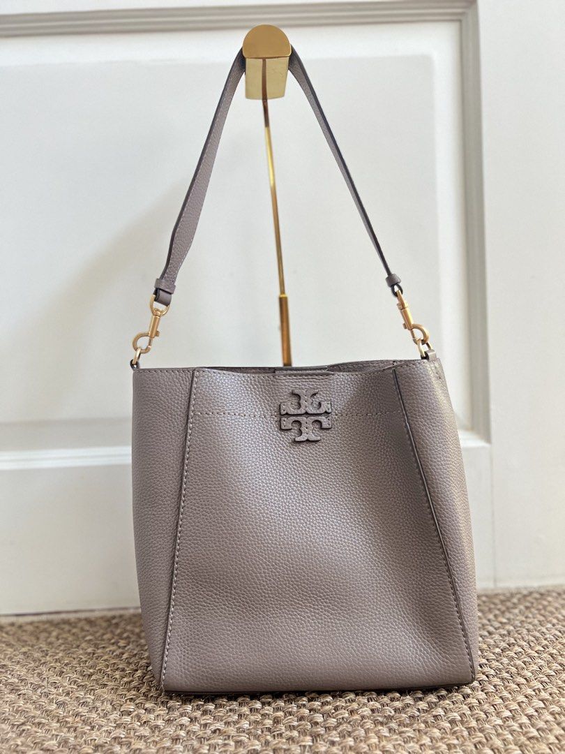 Tory Burch Perry Bombe Bucket Bag (Category: Luxury Bags & Wallets) located in Manila. Submitted by bagsocietyph (Listing ID 1434629506, Image 3). Description: Your go-to bag for work, errands, and everything in between. Sleek. Spacious. Sophisticated. 👜 Brand: T0ryBurch 📏 Size: Medium 🎨 Color: Etoupe 🧵 Material: Calf Leather ✨ Condition: Excellent 📍 Inclusion: generic dustbag, detachable long strap 💰 Price: ₱7,500 ✨ Only 1 available Get it