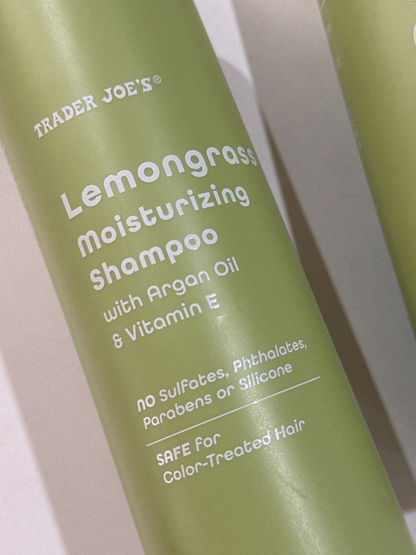 Trader Joe's Lemongrass Moisturizing Shampoo (Category: Hair) located in Manila. Submitted by jeromestanley (Listing ID 1434611438, Image 2). Description: Authentic Trader Joe’s product from USA; each sold separately - Trader Joe's Lemongrass Moisturizing Shampoo - Infused with Argan Oil and Vitamin E - Safe for color-treated hair - Free of sulfates, phthalates, parabens, and silicone - 15.2 fl oz (450ml) per bottle.