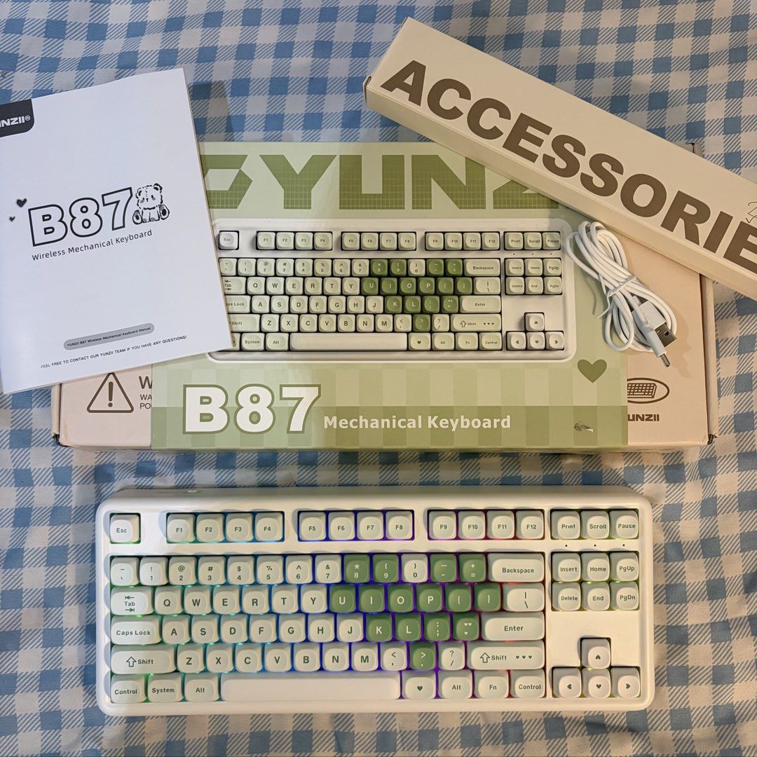 YUNZII B87 Wireless Mechanical Keyboard (Category: Computer Keyboard) located in Cainta. Submitted by loomiesohmi (Listing ID 1426510383, Image 1). Description: REASON FOR SELLING : NEED FUNDS ASAP - SHIPMENT THROUGH LALAMOVE or J&T ONLY FOR SAFETY AND SECURITY - BUYER WILL SHOULDER THE SHIPPING FEE - PAYMENT FIRST BEFORE SHIP OUT ( GCASH ITEM + SF ) - WE SEND PHOTOS & PACKING VIDEO BEFORE SHIPMENT - NO CANCELLATIONS WILL BE ENTERTAINED.