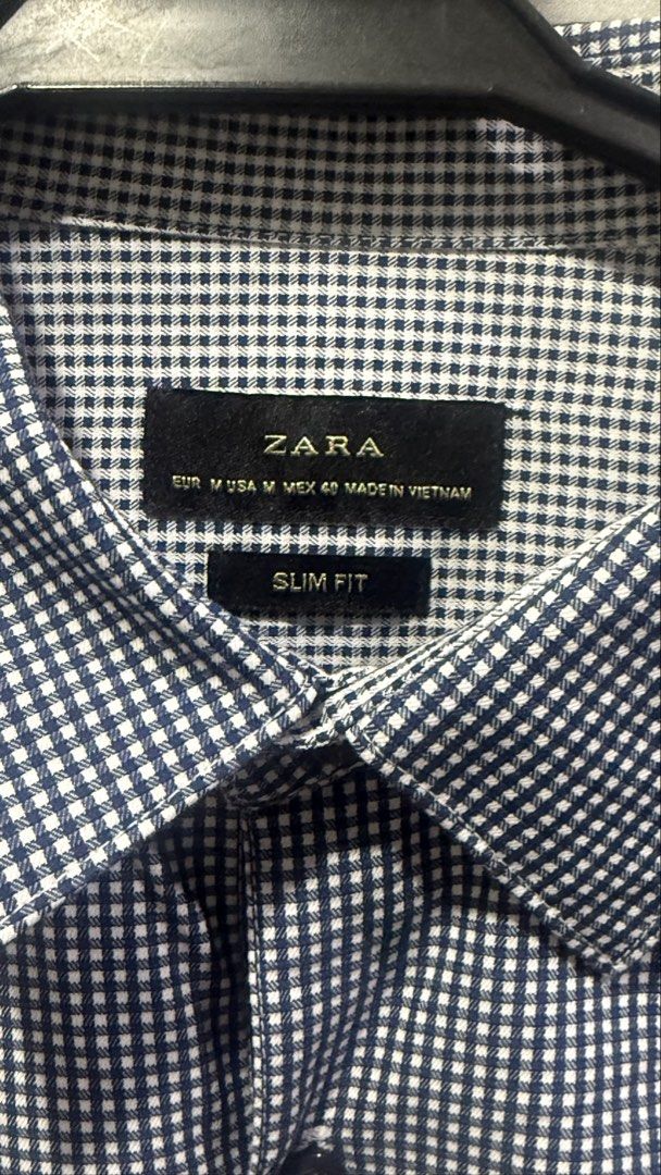 Zara Slim Fit Checkered Shirt (Category: Tshirts & Polo Shirts ) located in Quezon City. Submitted by jolonarvaez (Listing ID 1434785546, Image 3). Description: - Zara slim fit shirt - Checkered pattern - Button-down front - Long sleeves - Size M - Made in Vietnam - Classic collar - Suitable for various occasions.