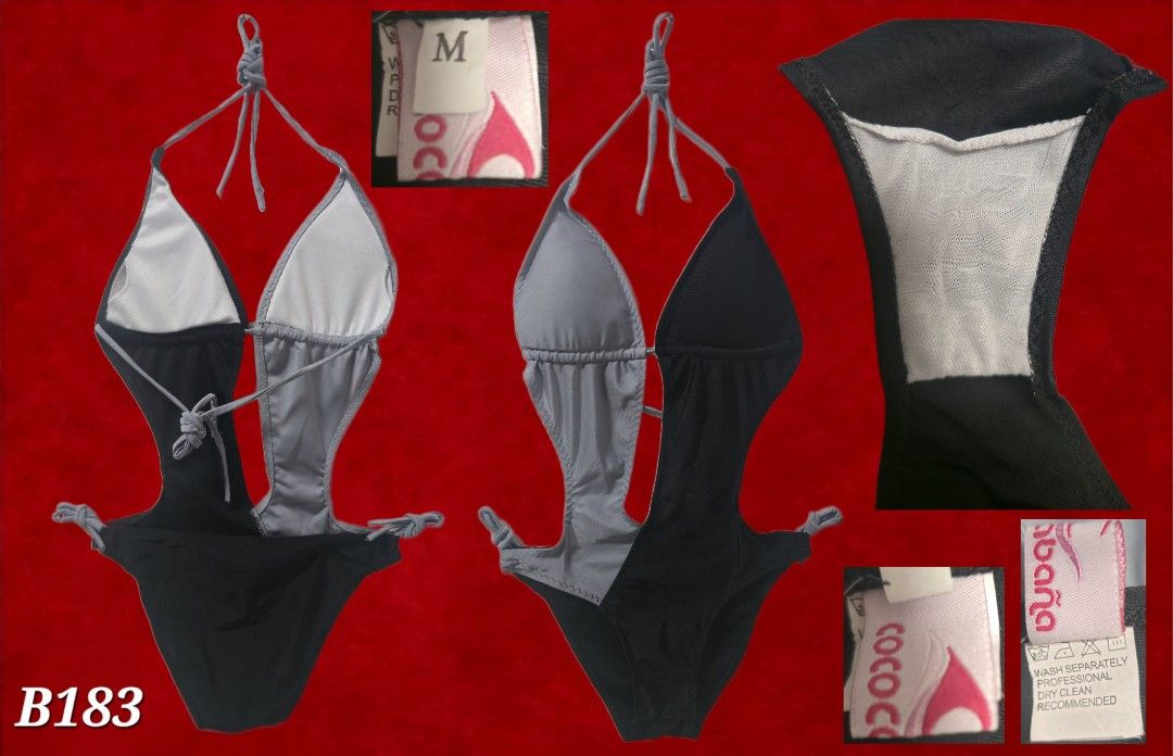 🚨🅢🅐🅛🅔 🏷️💬 𝗣𝗠 𝘂𝘀!》Gray and black sexy monokini - B183 (Category: Bikinis & Swimsuits) located in Manila. Submitted by dnmph (Listing ID 1434990320, Image 2). Description: ❗️Washed but NOET YET USED (Search tags: medium M med bottom top bikini set summer beach sun swim pool bathing suit swimwear wear resortwear vacation holiday resort swimsuit sexy removable pads padded twopiece 2 piece 2piece gray and black sexy monokini grey halterneck
