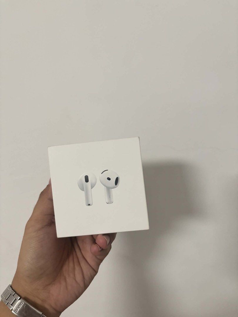 Apple AirPods 4 (Category: Earphones) located in Manila. Submitted by shaygranger23 (Listing ID 1434929408, Image 1). Description: - Apple AirPods 4 - Sealed - Originally bought in singapore - Comes with original white box - Compatible with USB-C chargers — Price is still negotiable Loc: manila MOP: Gcash | BDO | BPI MOD: Jnt | lalamove .