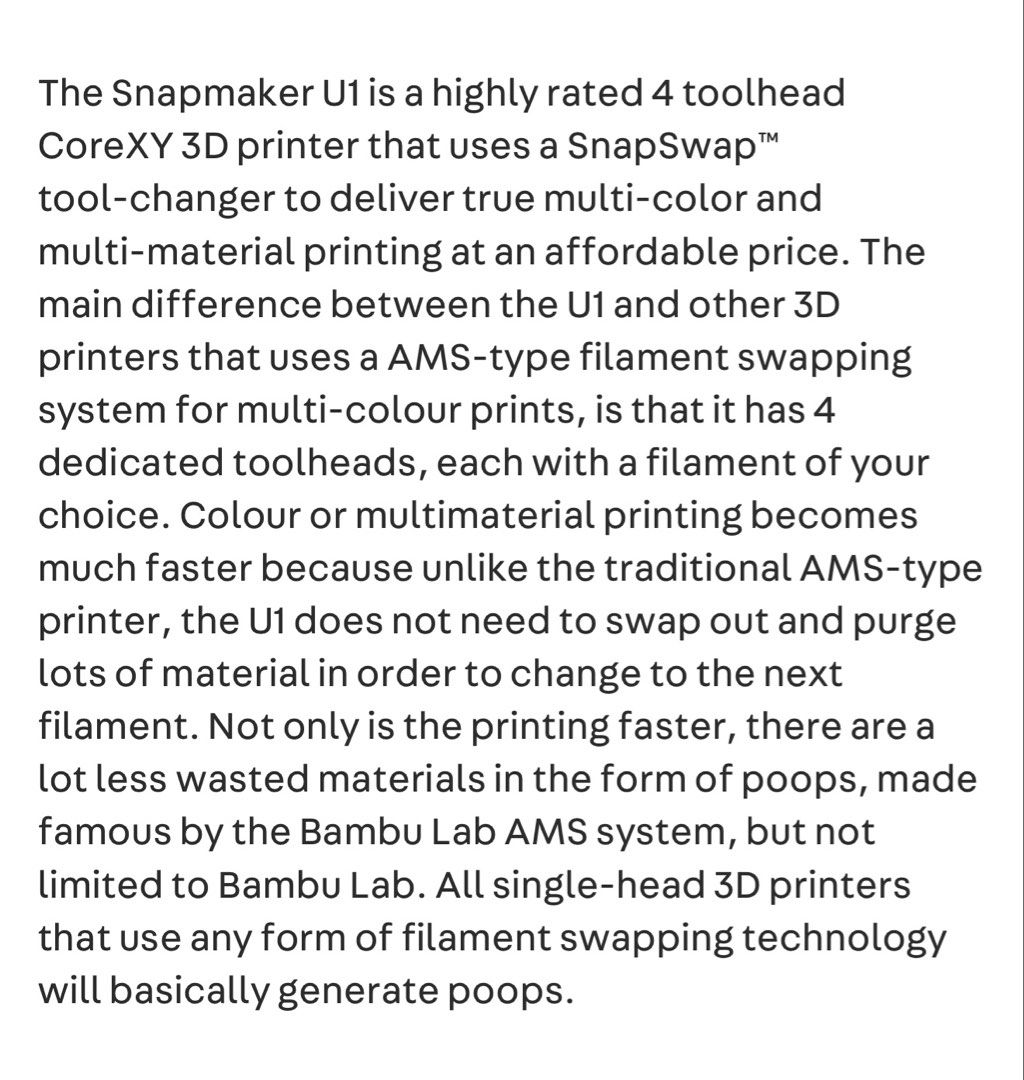 As good as new with box! Snapmaker U1 3D Printer439452844698511362