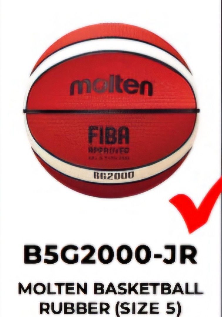 Basketball junior balls (Category: Racket and Ball Sports) located in Paranaque City. Submitted by bellemarketing (Listing ID 1434865348, Image 3). Description: Basketball Junior Balls for sale *JR balls Meteor Php 500 each MT-016 MT-013 *Molten B6G4500 (size 6) php 3200 B5G2000 (size 5) php 1100 *Tensho 3x3 Php 550 For pick up.