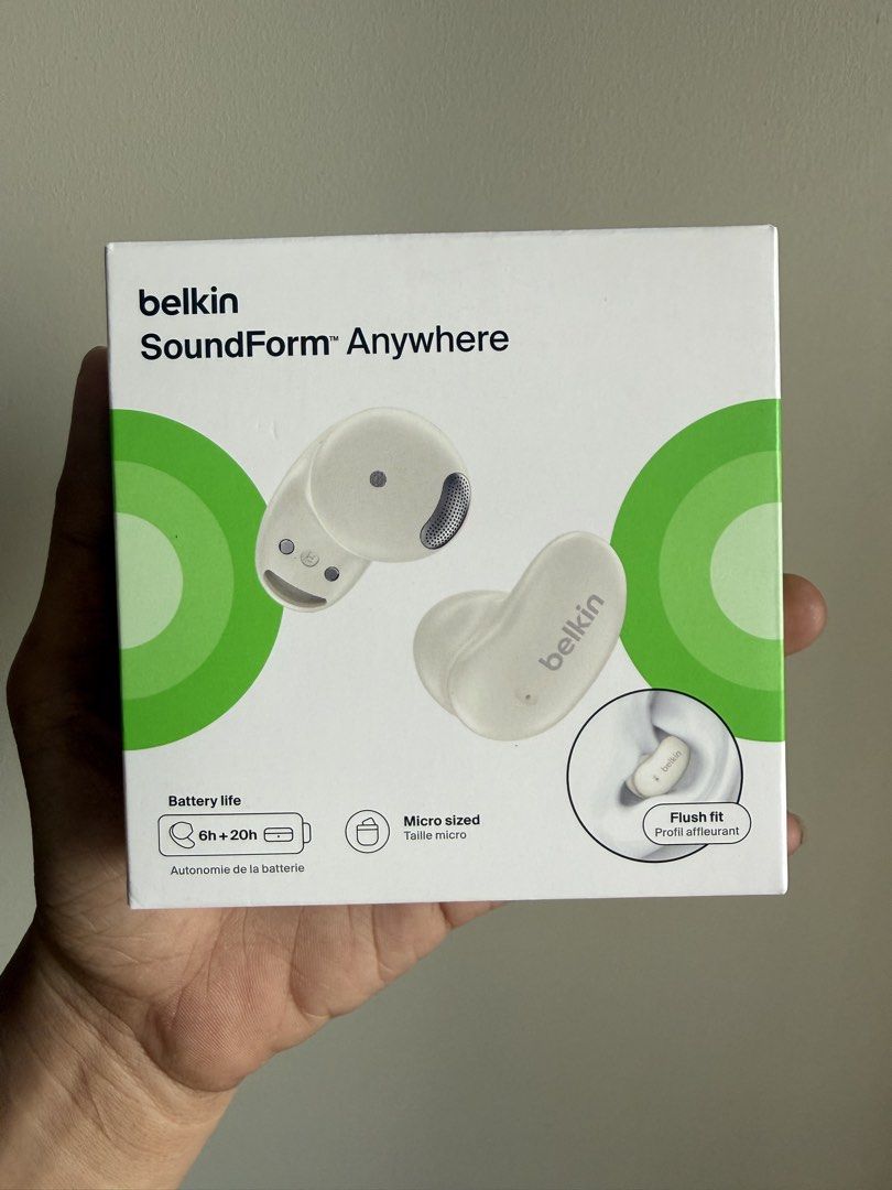 Belkin SoundForm Anywhere Wireless Earbuds - White (Category: Earphones) located in Manila. Submitted by lessismore_9x (Listing ID 1434914973, Image 3). Description: BELKIN SoundForm Anywhere Wireless Earbuds – White • Original Price: ₱1,790 • Selling Price: ₱1,500 (Fixed) • Condition: Brand new, sealed, never opened • Compact true wireless earbuds • Clear sound quality for music and calls • Lightweight and comfortable fit for daily use • Long-la