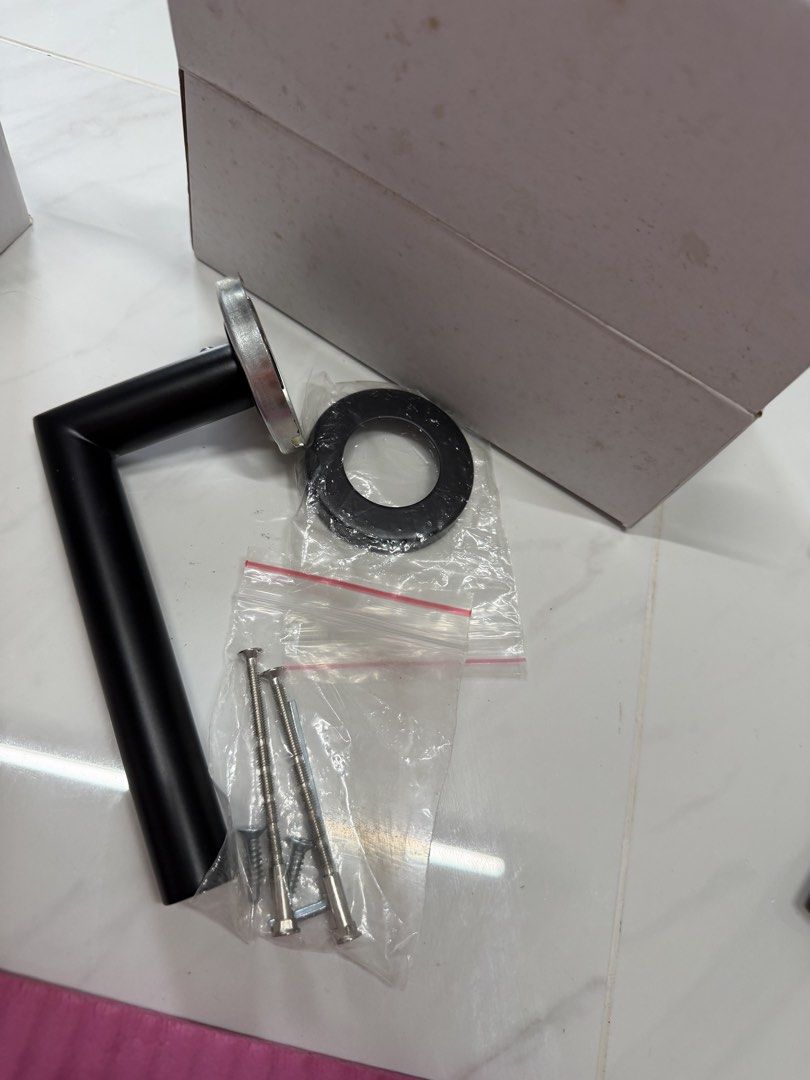 Black Modern Door Handle Set
