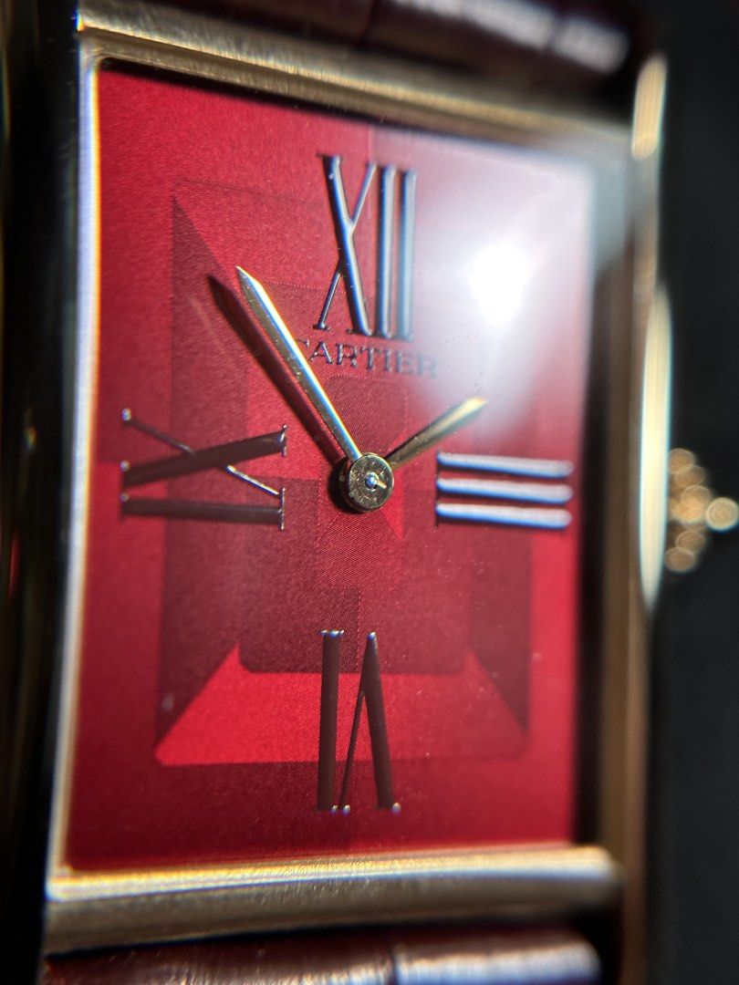 Cartier Tank Louis Cartier WGTA0093 (Category: Watches) located in Singapore. Submitted by korinklein (Listing ID 1434965865, Image 2). Description: Brand new, unworn Tank Louis Cartier WGTA0093 pulled from safe for sale - Cartier 2022 W&W Release “One-Shot” -33.7mm x 25.5mm, 18k yellow gold case -Manual-wind Calibre 1917 MC movement -Original burgundy alligator leather strap -Sapphire crystal -Bought Oct-23 with 8 year warranty -Box & Papers Ele