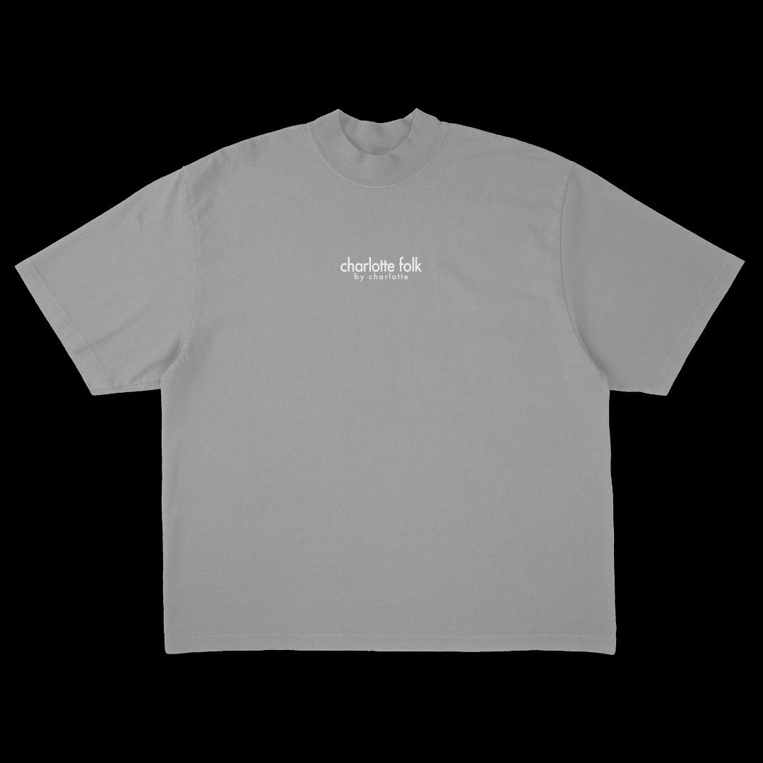 Charlotte Folk Basic Tee SALE/SWAP (Category: Shirts) located in Muntinlupa City. Submitted by narymadine_ (Listing ID 1434870307, Image 1). Description: - Charlotte Folk Basic Tee - Size: M - Color: Gray - Regular Fit - Subtle Charlotte Folk logo - See size chart in photos.