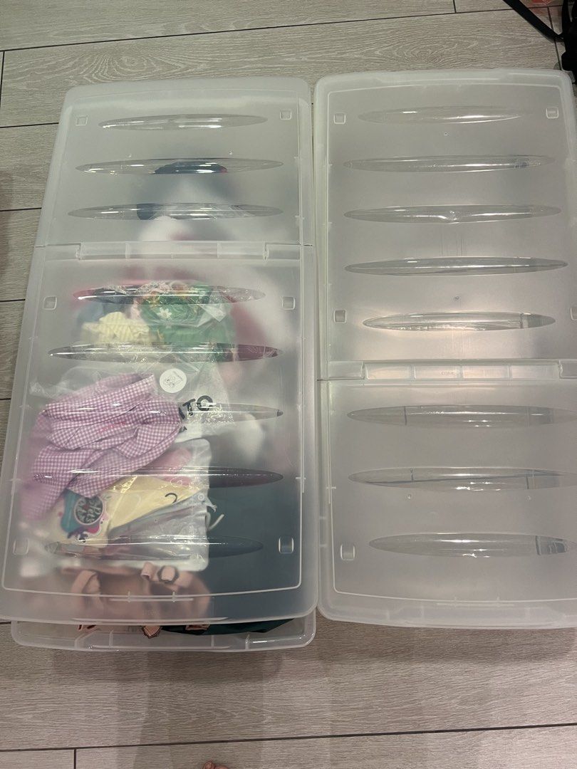 Clear Plastic Storage Box with Wheels (For under-bed storage)