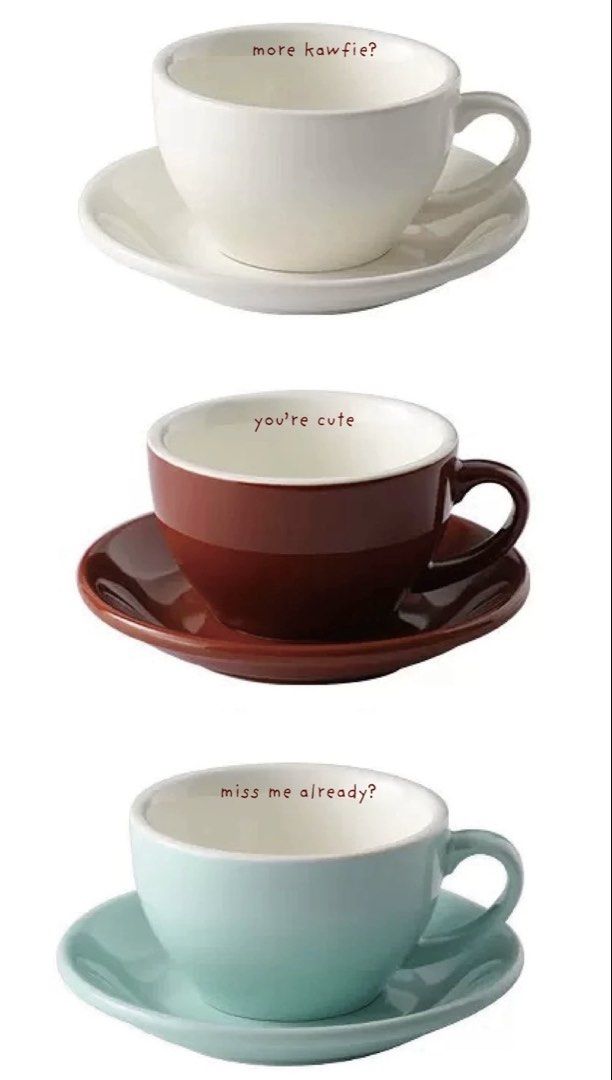 Coffee Cup and Saucer Set with Quotes
