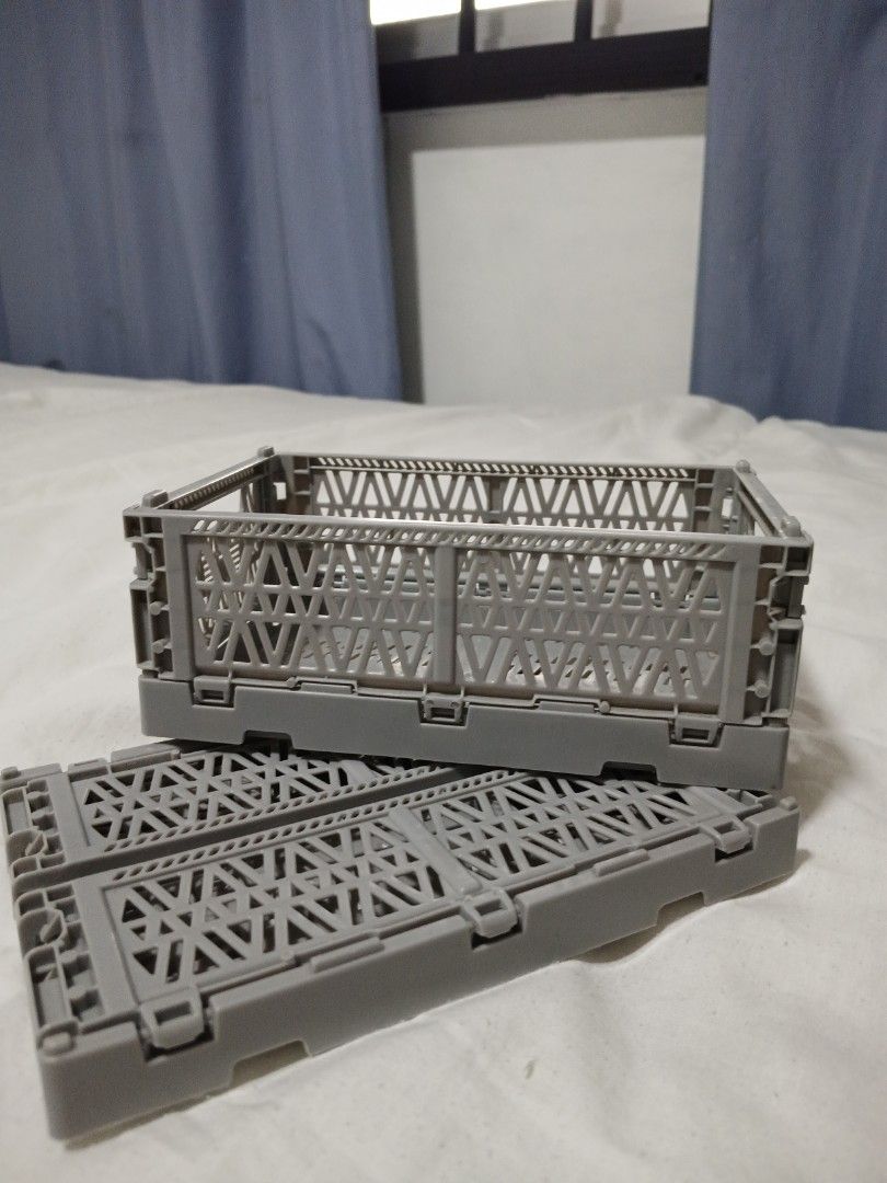 Collapsible Storage Crate - Grey439491455846328320