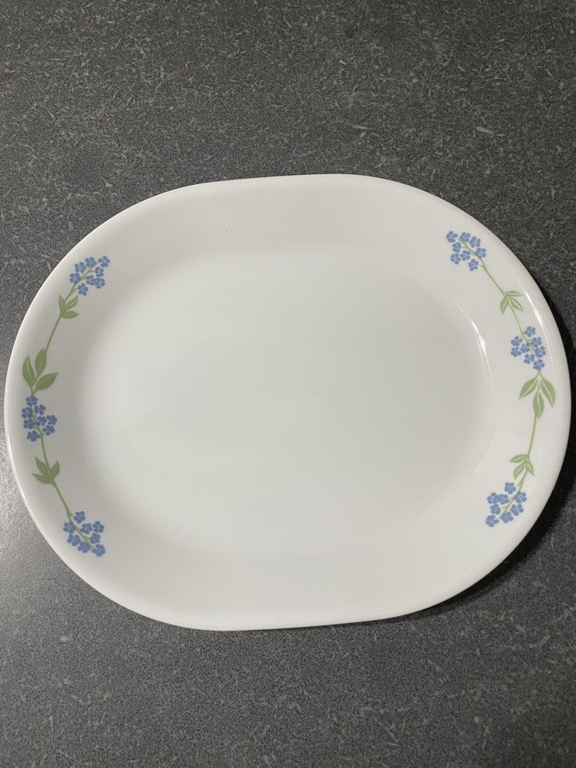 Corelle Blue Floral Oval Platter