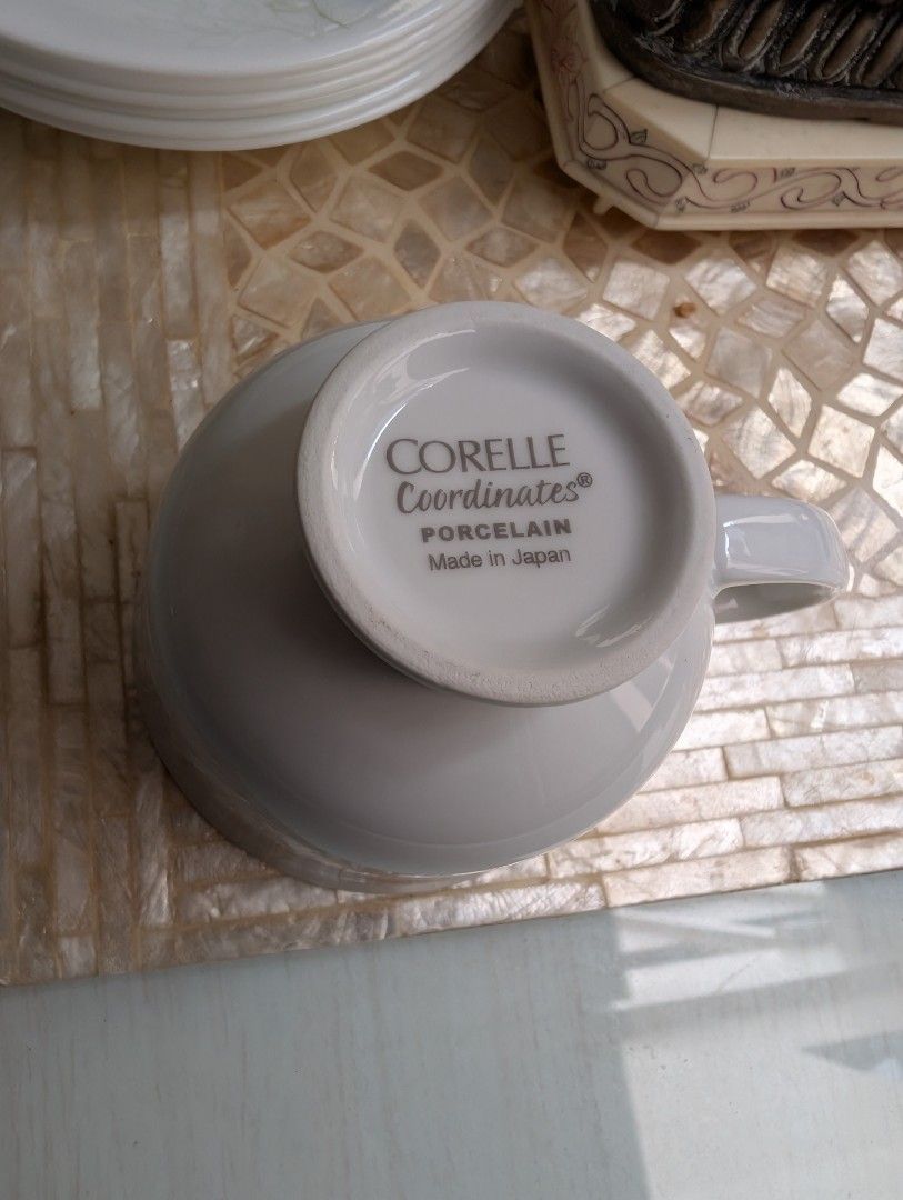 Corelle Coordinates Porcelain Teacups and Saucers439512910823444482