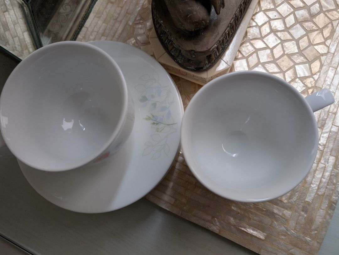 Corelle Coordinates Porcelain Teacups and Saucers439512910823444481