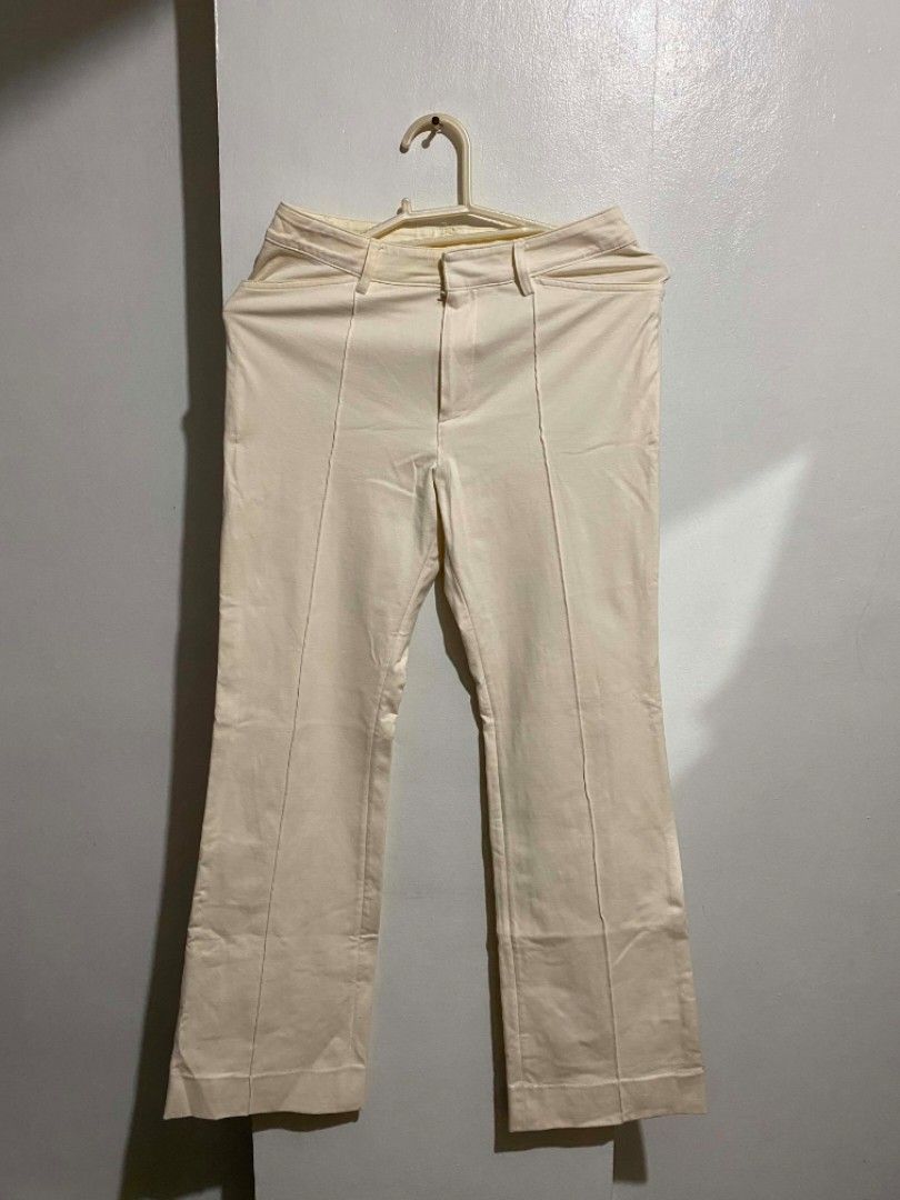 Cream-colored Flare Pants (Category: Other Bottoms) located in Manila. Submitted by rein.dcltr (Listing ID 1434961007, Image 1). Description: - Cream-colored flare pants - Linen cotton fabric - Classic design, flattering fit - Front seam detail - Back pocket design - Well-maintained condition.