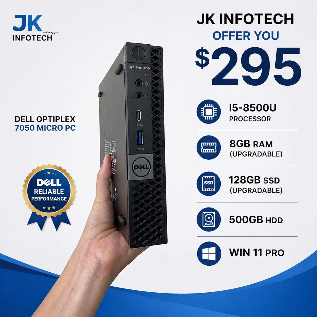 Dell mini pc / compact size / core i5 / 128GB + 500GB STORAGE