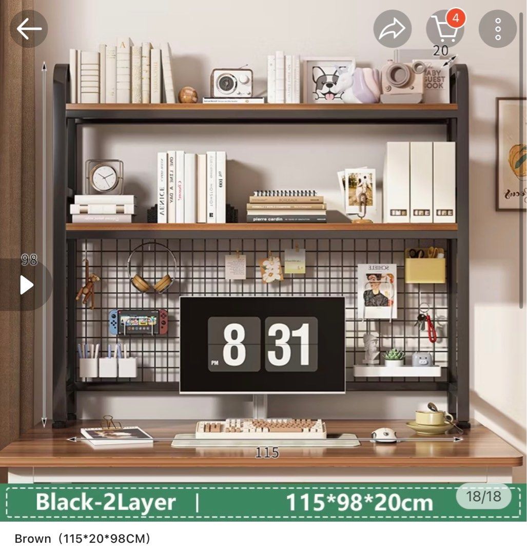 Desktop Rack Wire Mesh Grid Tabletop Organizer
