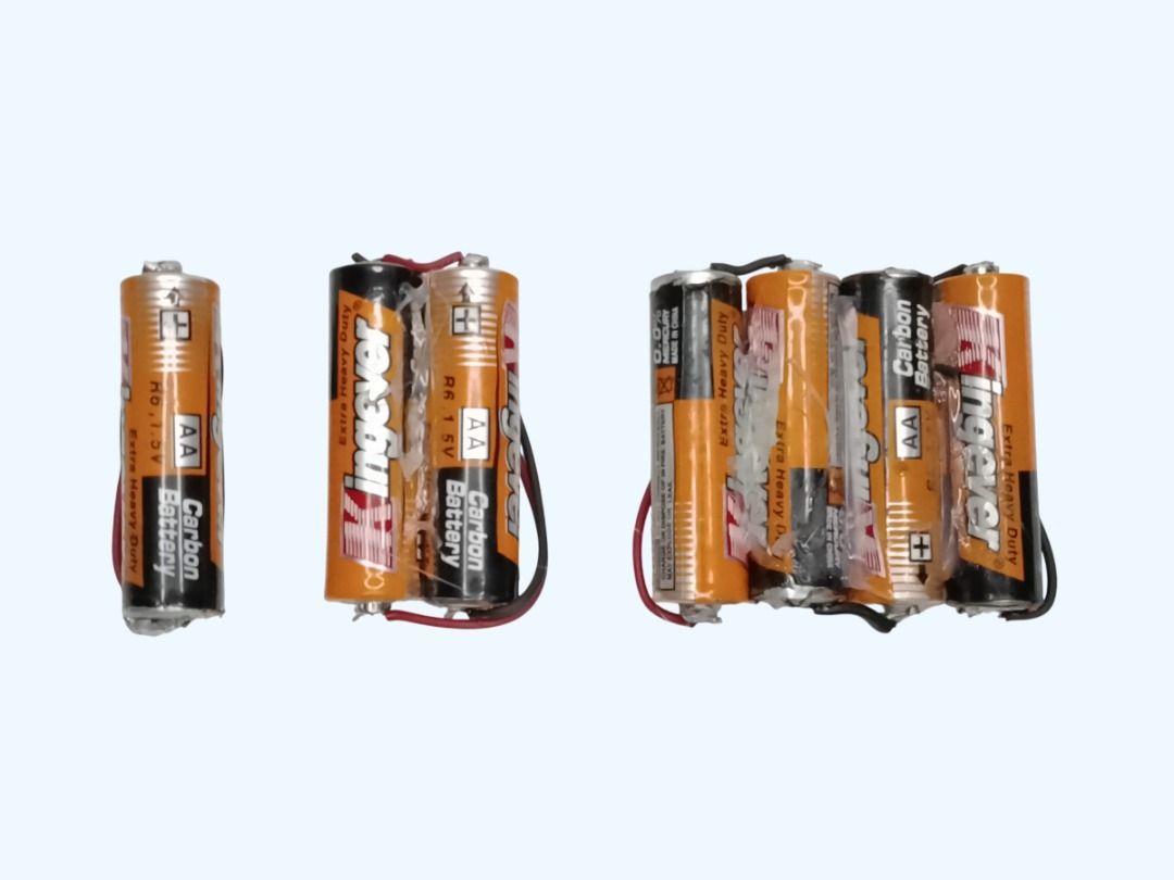 DOUBLE A BATTERY PACK with WIRE NON-RECHARGEABLE FOR EDUCATIONAL SCHOOL PROJECT, 1-PC per ORDER (Category: Electrical, Adaptors & Sockets) located in Quezon City. Submitted by besteinpc (Listing ID 1434943909, Image 1). Description: DOUBLE A BATTERY PACK with WIRE NON-RECHARGEABLE FOR EDUCATIONAL SCHOOL PROJECT, 1-PC per ORDER FEATURES: VOLTAGE VARIATION: 👉a. 1.5V 👉b. 3V 👉c. 6V 👉Battery type: Carbon battery 👉Model: R6 👉Non-rechargeable BENE