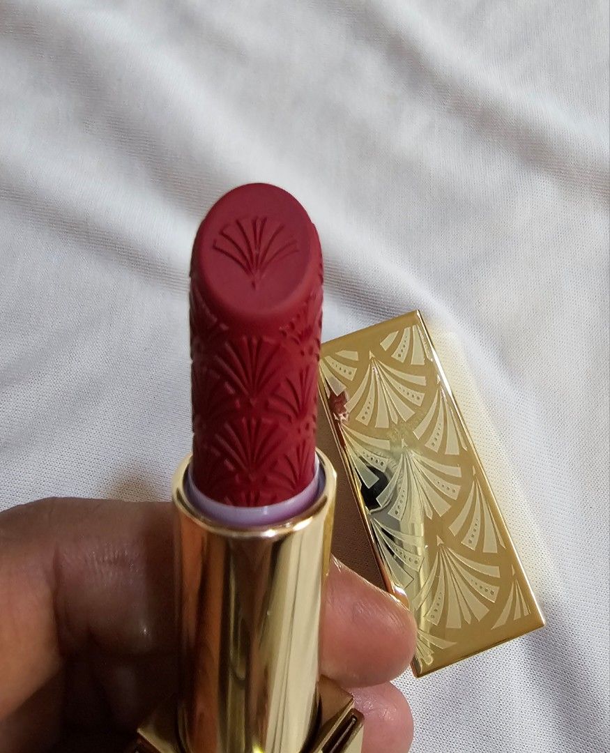 Estee Lauder Limited Edition Red Velvet Lipstick (Category: Makeup) located in Bulacan. Submitted by bnbig (Listing ID 1434905007, Image 1). Description: - Limited Edition Estee Lauder Lipstick - Shade: Red Velvet - Unique bullet design - Elegant gold case - Size: 0.12 oz / 3.5g - Made in Belgium.