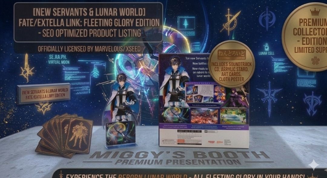 Fate/EXTELLA LINK – Fleeting Glory Edition Nintendo Switch | LIMITED EDITION (Category: Nintendo) located in General Trias. Submitted by miggys_booth (Listing ID 1434945656, Image 1). Description: 🗡️ Fate/EXTELLA LINK – Fleeting Glory Edition Nintendo Switch | LIMITED EDITION 💎 One of the rarest Fate titles on Switch — and we've got it! Choose your condition: 🔵 USED – Opened, Complete - P4195 Complete with all original contents: - Nintendo Swi