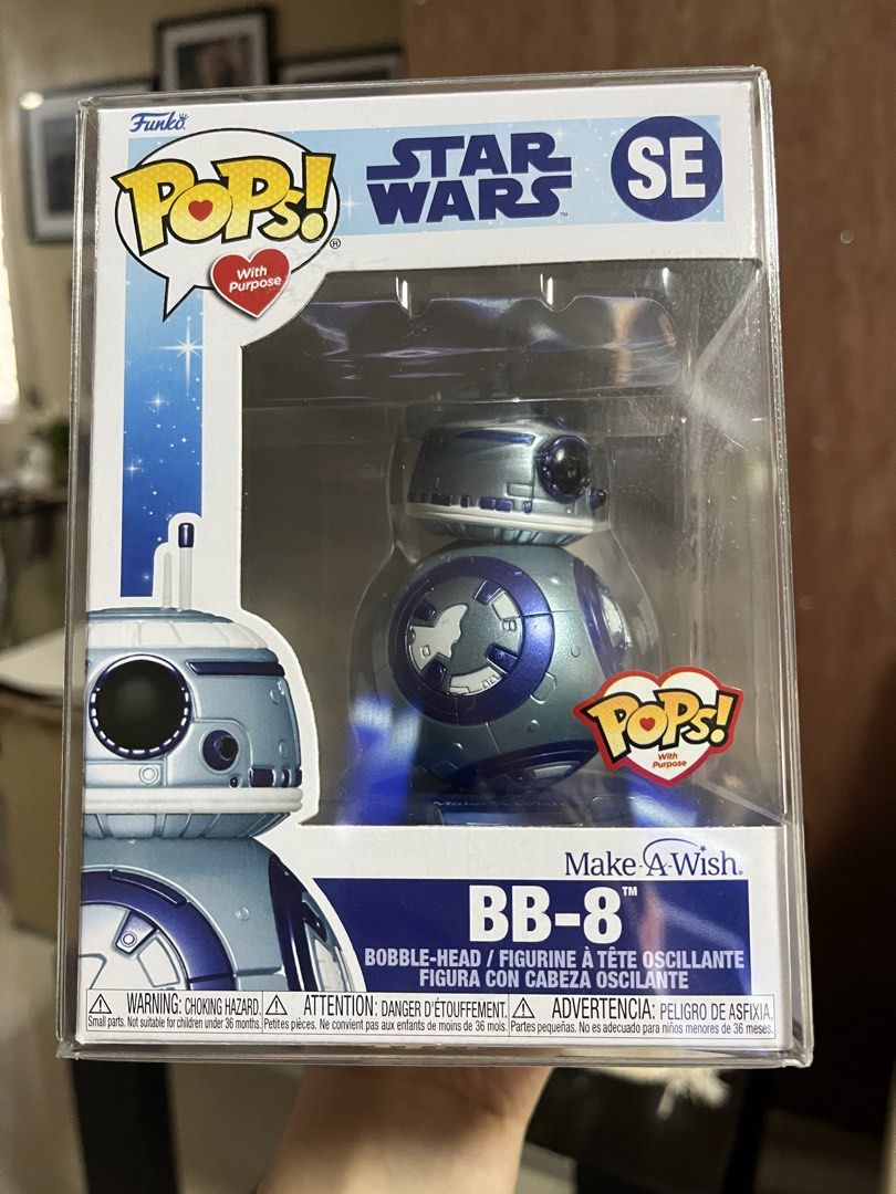 Funko pop BB8 (Make a Wish version) (Category: Designer & Blind Box Toys) located in Pasig City. Submitted by tjrys (Listing ID 1434084563, Image 1). Description: Back in box With protector Bubblehead funko pop.
