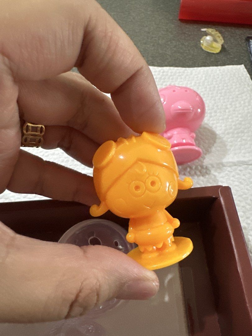 Gashapon Toy Figures (Category: Designer & Blind Box Toys) located in Cainta. Submitted by shopbyyna (Listing ID 1434859190, Image 3). Description: - Gashapon toy figure set - Includes two figures: - Orange figure - Pink figure - Also includes several capsule toys - Capsule toys contain various small toy parts - Perfect for collectors!.