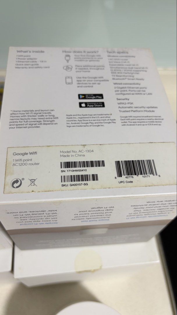 2 Pieces - Google Wifi AC1200 Router439666962429399041