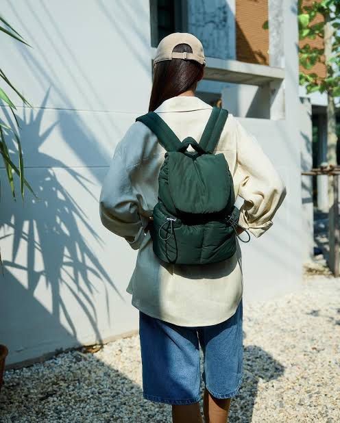 green backpack (Category: Backpacks) located in San Pablo. Submitted by mallowclouds (Listing ID 1434928047, Image 2). Description: - the editors market - renn backpack inspired - brand: GRAB (SM Dept) - perfect school bag! (fits an ipad, umbrella, a sweater, and miscellaneous items ☆) can do meet-ups (UST area) delivery fee shouldered by buyer .