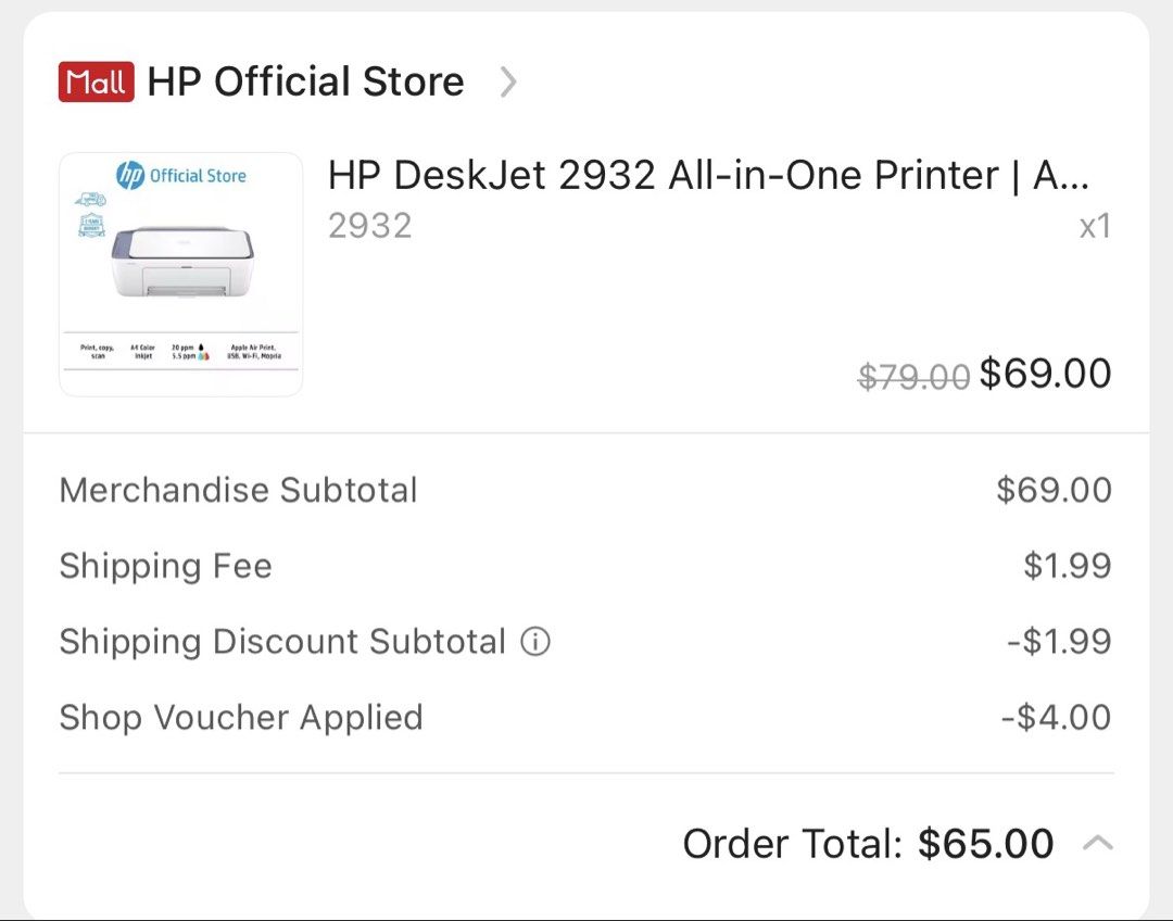 HP DeskJet 2932 All-in-One Printer439554359868139524