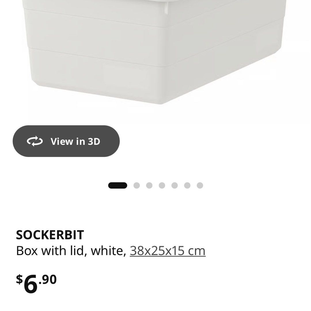 IKEA SOCKERBIT Box with Lid - White439491460659292163