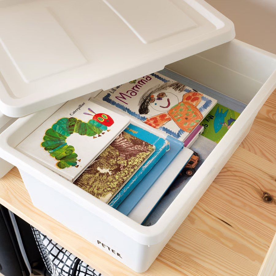 IKEA SOCKERBIT Box with Lid - White