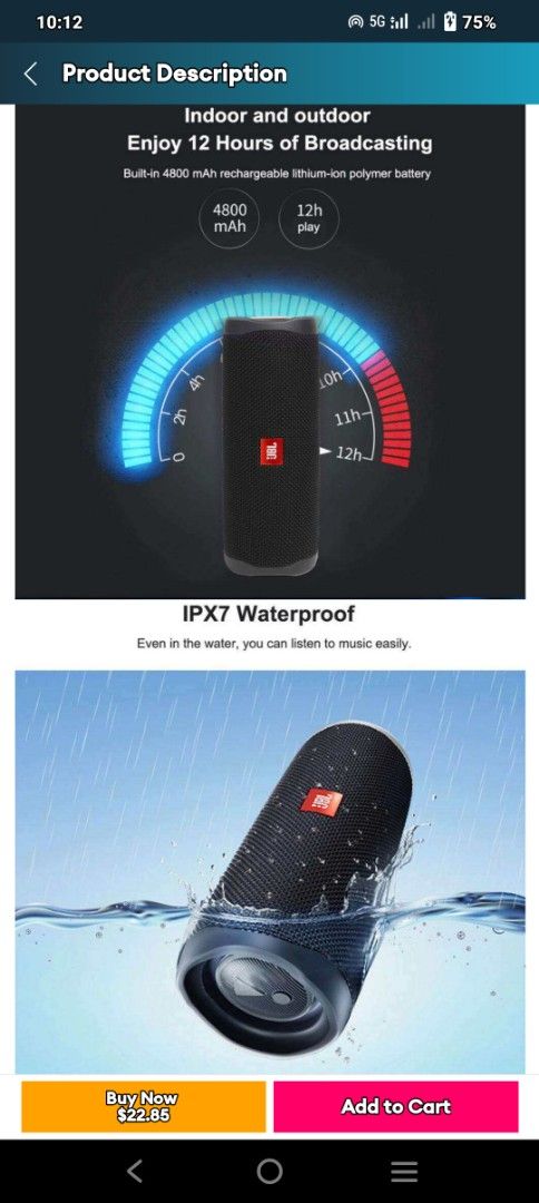 JBL Flip 5 Bluetooth Speaker - Waterproof439767692498718723